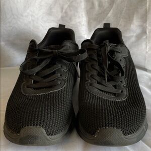 Skechers Men's Black Mesh Lace-Up Sneakers